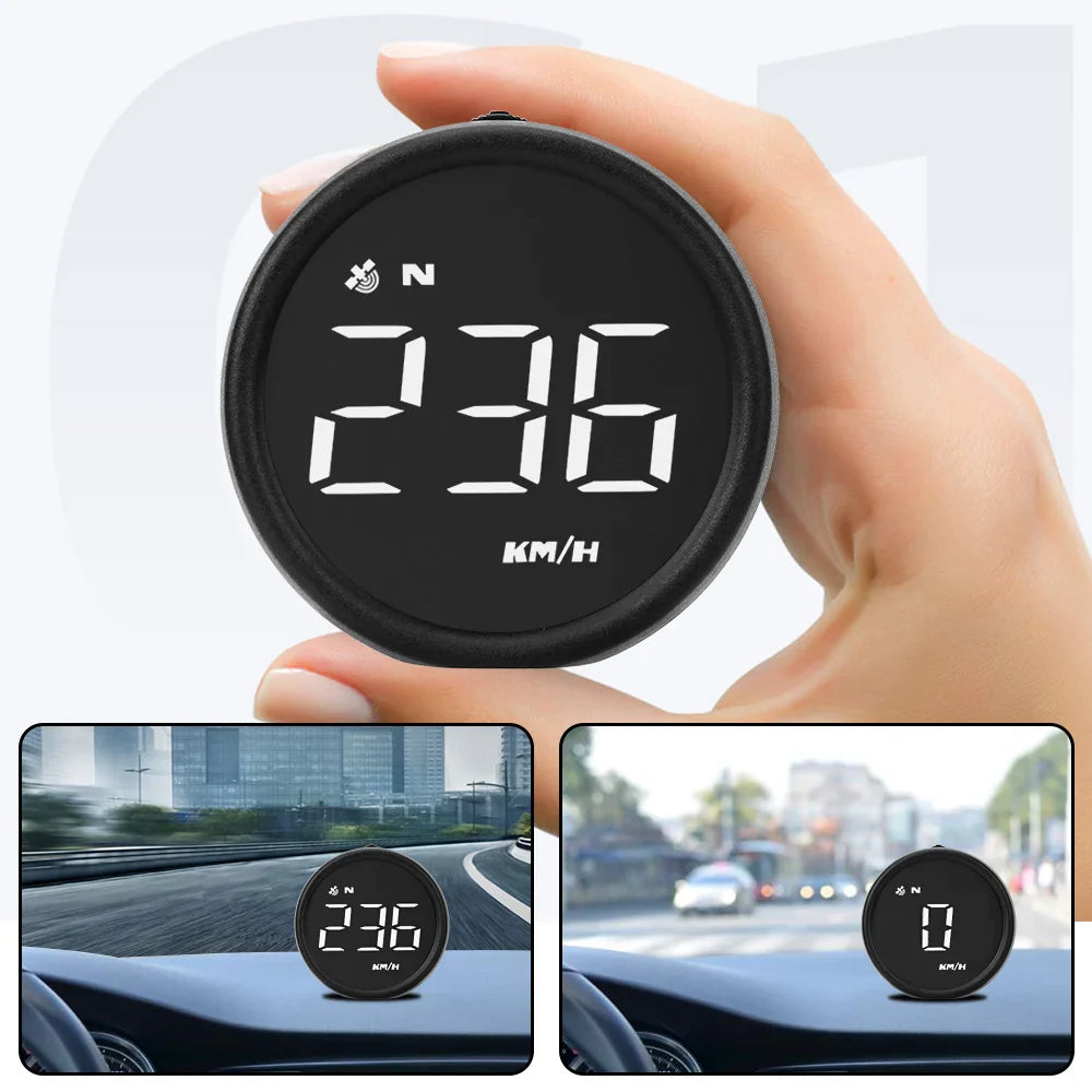 Car Head Up Display HUD Digital Gauges Outdoor off-road Guide Smart Gadgets GPS Overspeed Alarm Speedometer