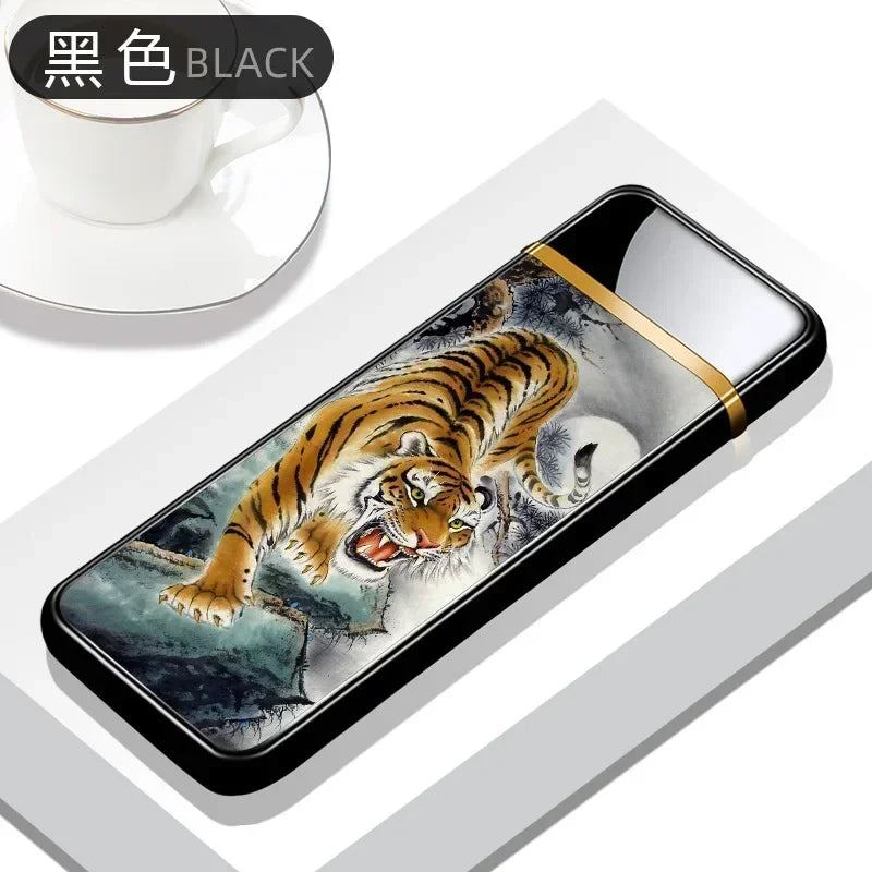 2025 Double-sided Fingerprint Touch Lighter Windproof Ignition Tool USB Electronic Charging Ultra-thin Heating Wire Outdoor