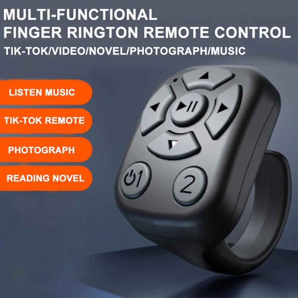 Scrolling Ring Presentation Clicker Camera Shutter Smart Ring Camera Video Recording Remote Wireless E-Reader Controller for