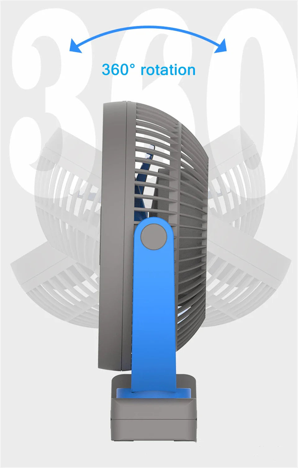 USB Charging Home Room Table Wireless Electric Fan 10000mAh Battery Outdoor Travel Portable Clip Ceiling Fan 4 Speed Adjusted