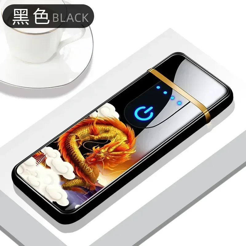2025 Double-sided Fingerprint Touch Lighter Windproof Ignition Tool USB Electronic Charging Ultra-thin Heating Wire Outdoor