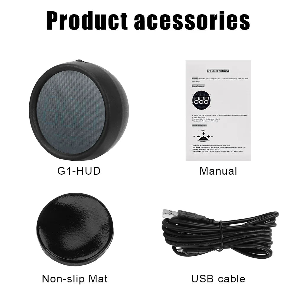 Car Head Up Display HUD Digital Gauges Outdoor off-road Guide Smart Gadgets GPS Overspeed Alarm Speedometer