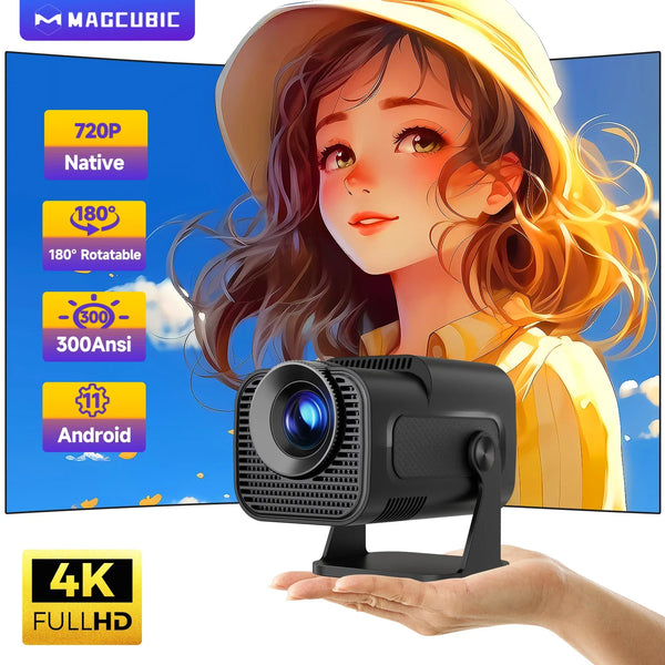Magcubic HY320 Mini Newly Native 720P Android 11 4K Projector 300ANSI Wifi6 BT5.0 Cinema Outdoor Portable 180° Rotable Projector
