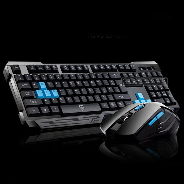 Gaming Keyboard Mouse Set Fashion 2.4G Wireless Computer Laptop PC Keypad Mice Kit for Home Office Study Gamer Black