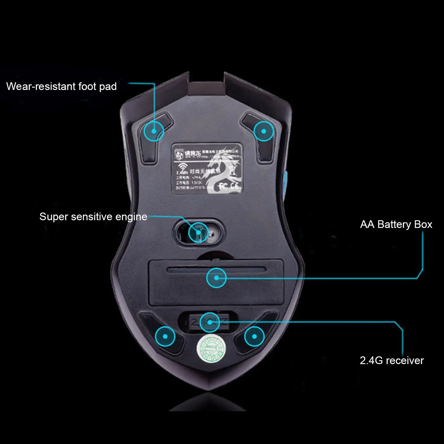 Gaming Keyboard Mouse Set Fashion 2.4G Wireless Computer Laptop PC Keypad Mice Kit for Home Office Study Gamer Black