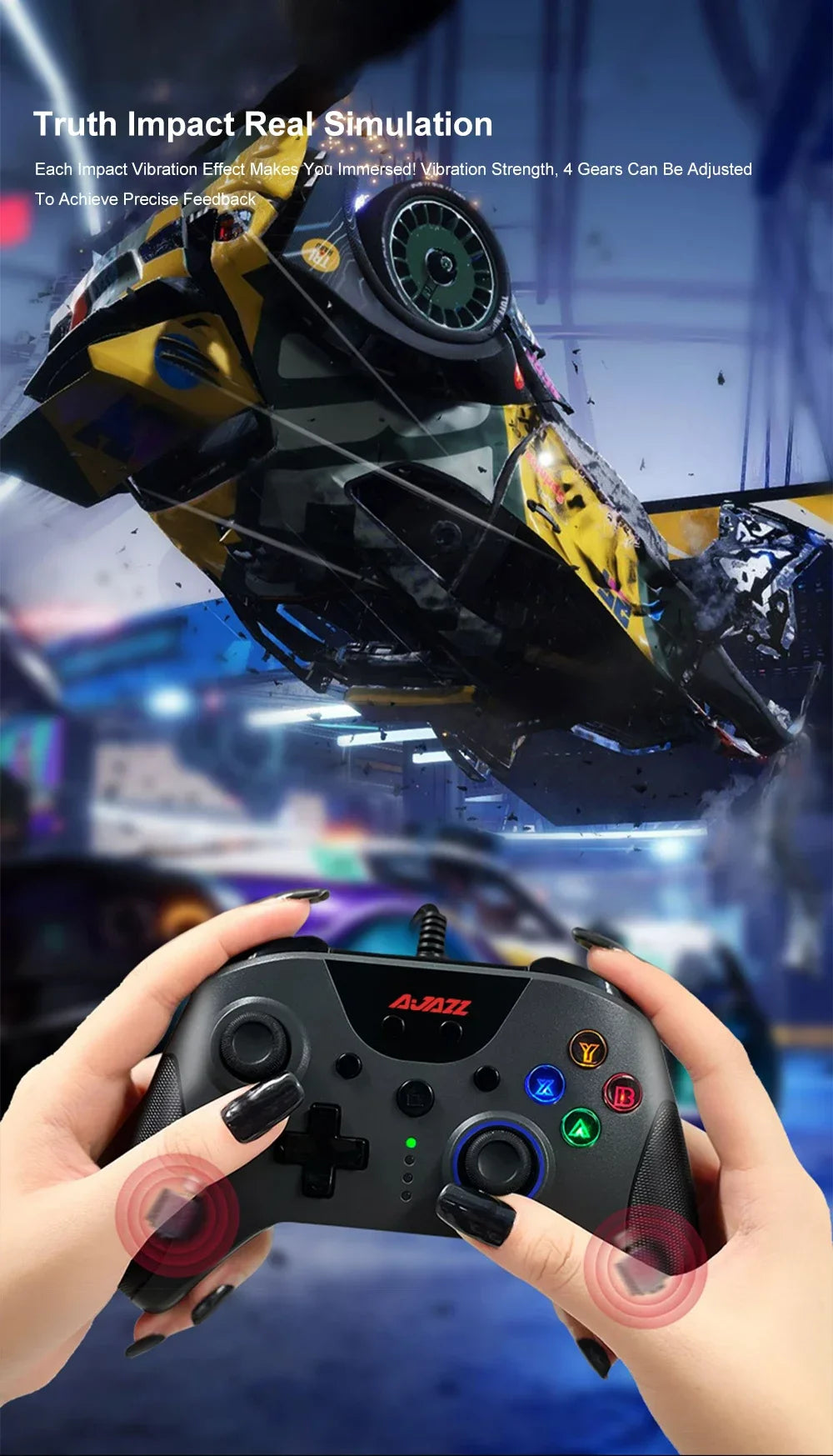 AJAZZ AG110 USB Wired Controller PC Cellphone Joypad Gamepad Console Wired ForGame Joystick