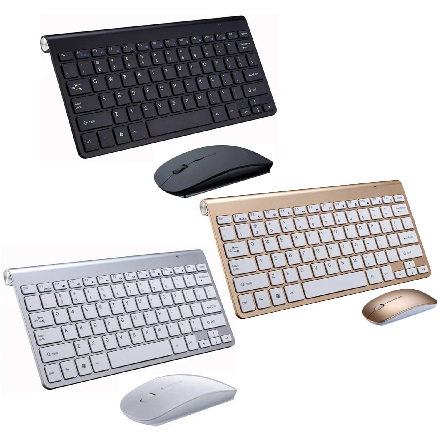 Gaming Keyboard Mouse Set Fashion 2.4G Wireless Computer Laptop PC Keypad Mice Kit for Home Office Study Gamer Black