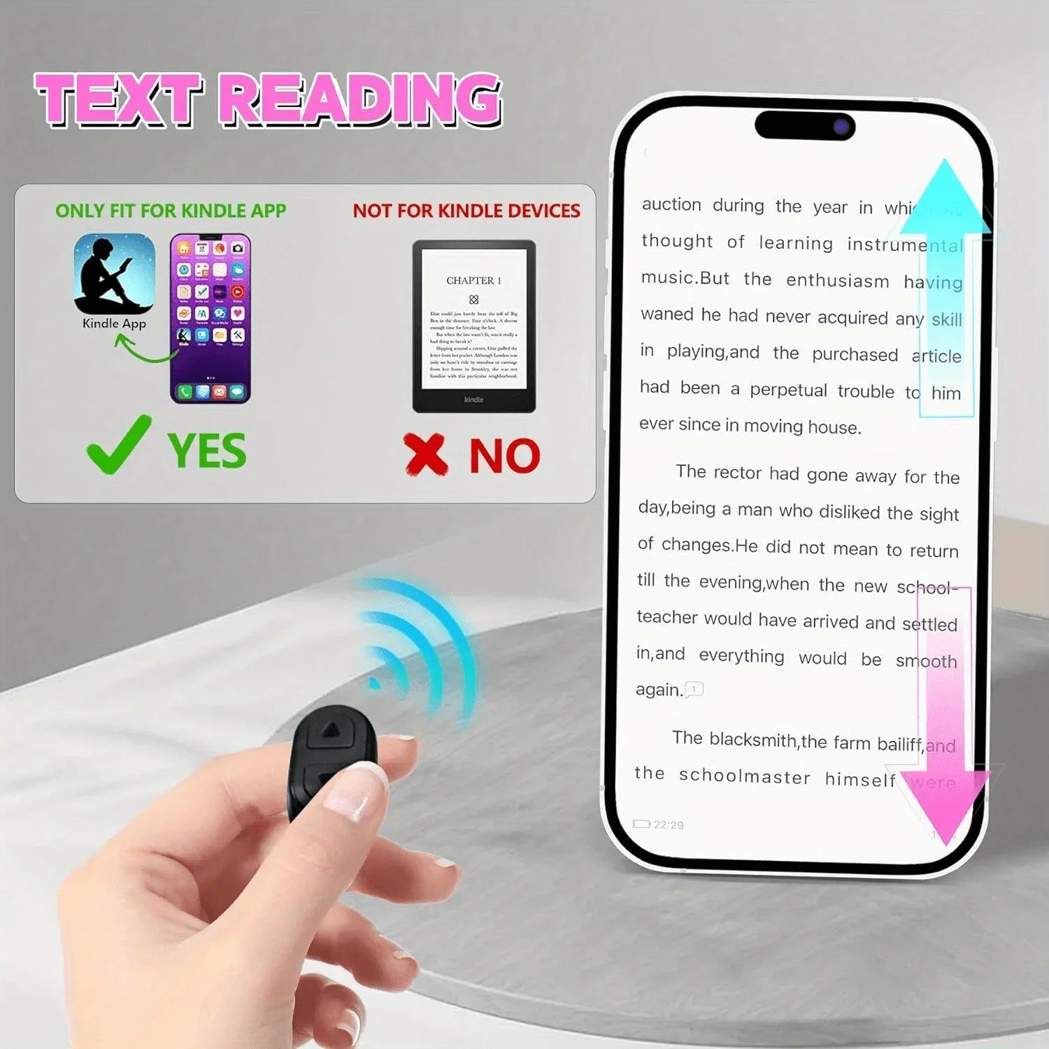 Tiktok Trending BT Smart Scrolling Ring Kindle App Remote Page Turner with Cell Phone Stands Wireless Camera Shutter Selfie
