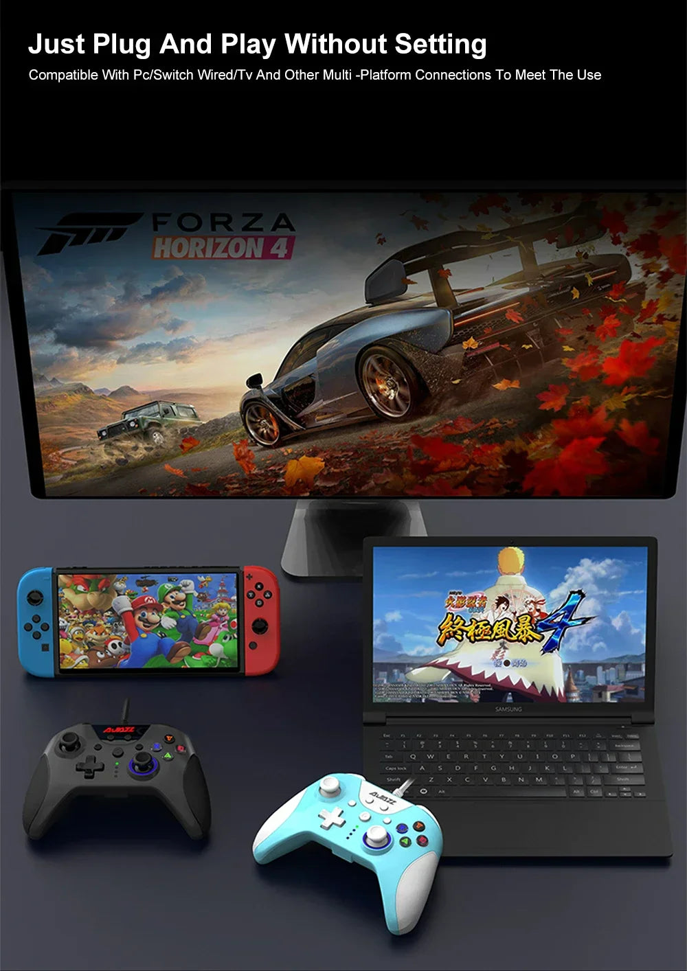 AJAZZ AG110 USB Wired Controller PC Cellphone Joypad Gamepad Console Wired ForGame Joystick