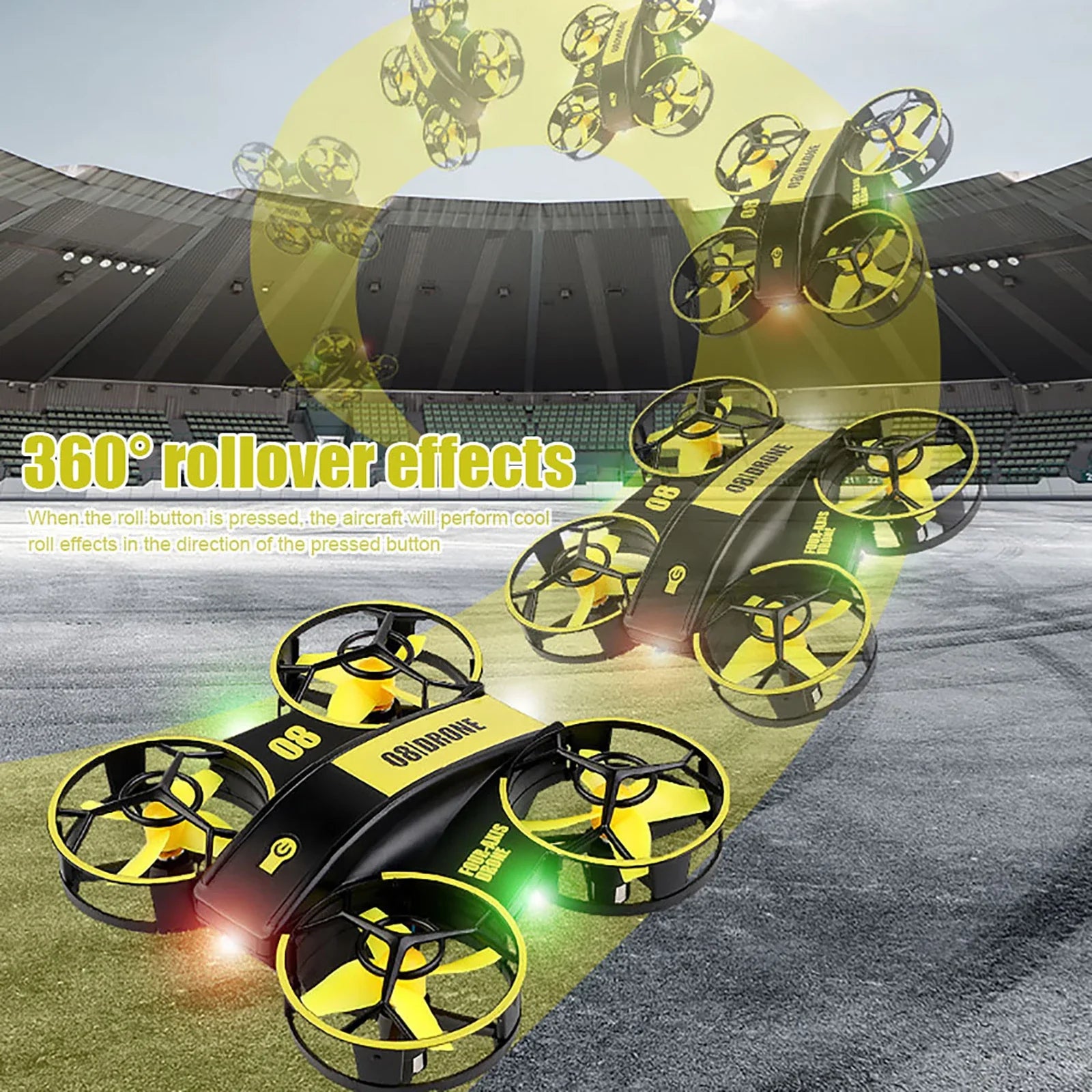 Mini Drone with Lights Mini RC Drone Helicopter Altitude Hold Quadcopter Toys Auto Hovering Headless Mode for Kids and Beginners