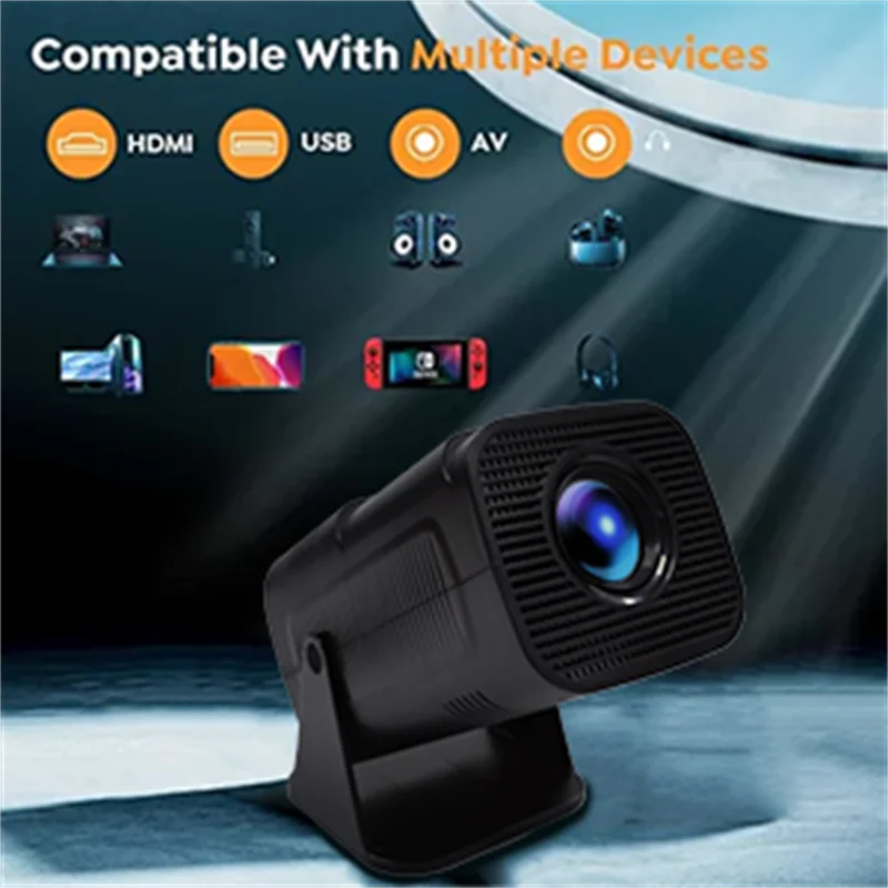 Mini Portable Projector 4K 1080P Full HD 5G WiFi 6 BT5.0 Automatic Horizontal Correction 180° Rotatable Outdoor Smart Projector