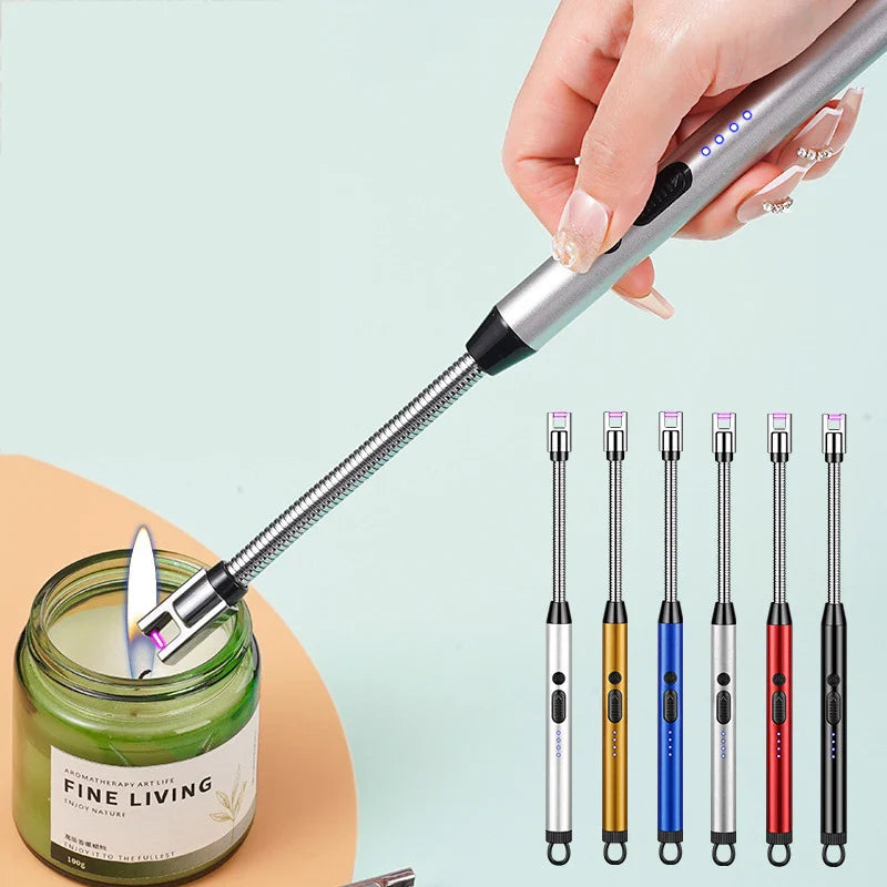 Creative Electric Solitary Electronic Pulse Ignition Household Kitchen Artifact Outdoor Windproof Long Range Charging Lighter Wh