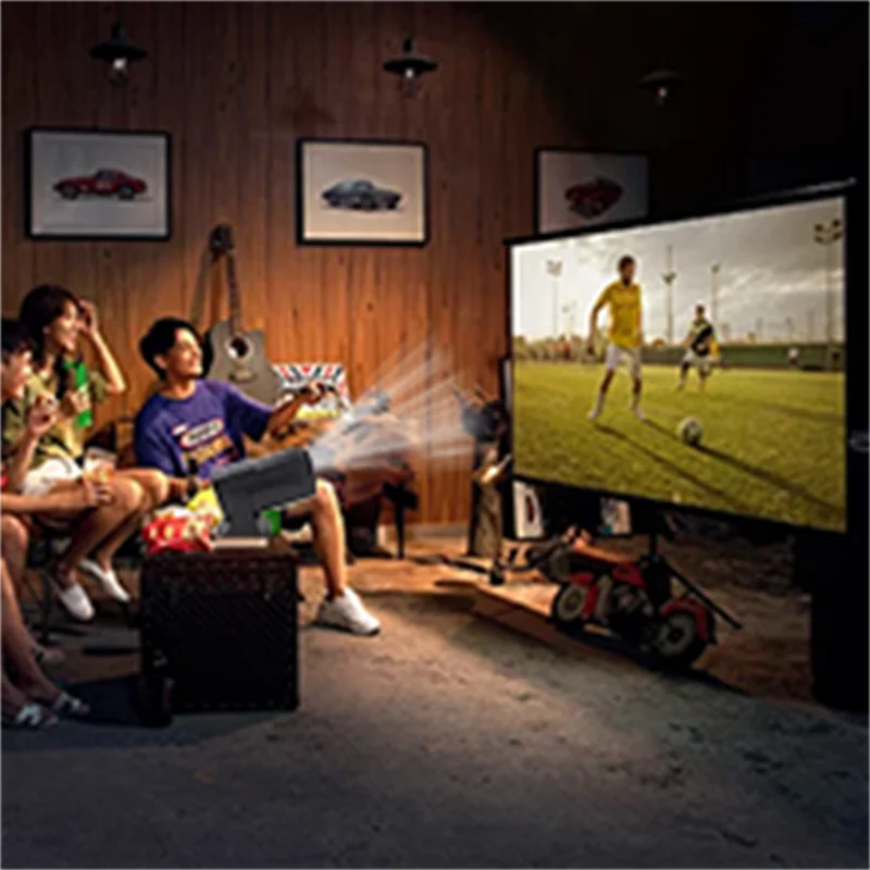 Mini Portable Projector 4K 1080P Full HD 5G WiFi 6 BT5.0 Automatic Horizontal Correction 180° Rotatable Outdoor Smart Projector