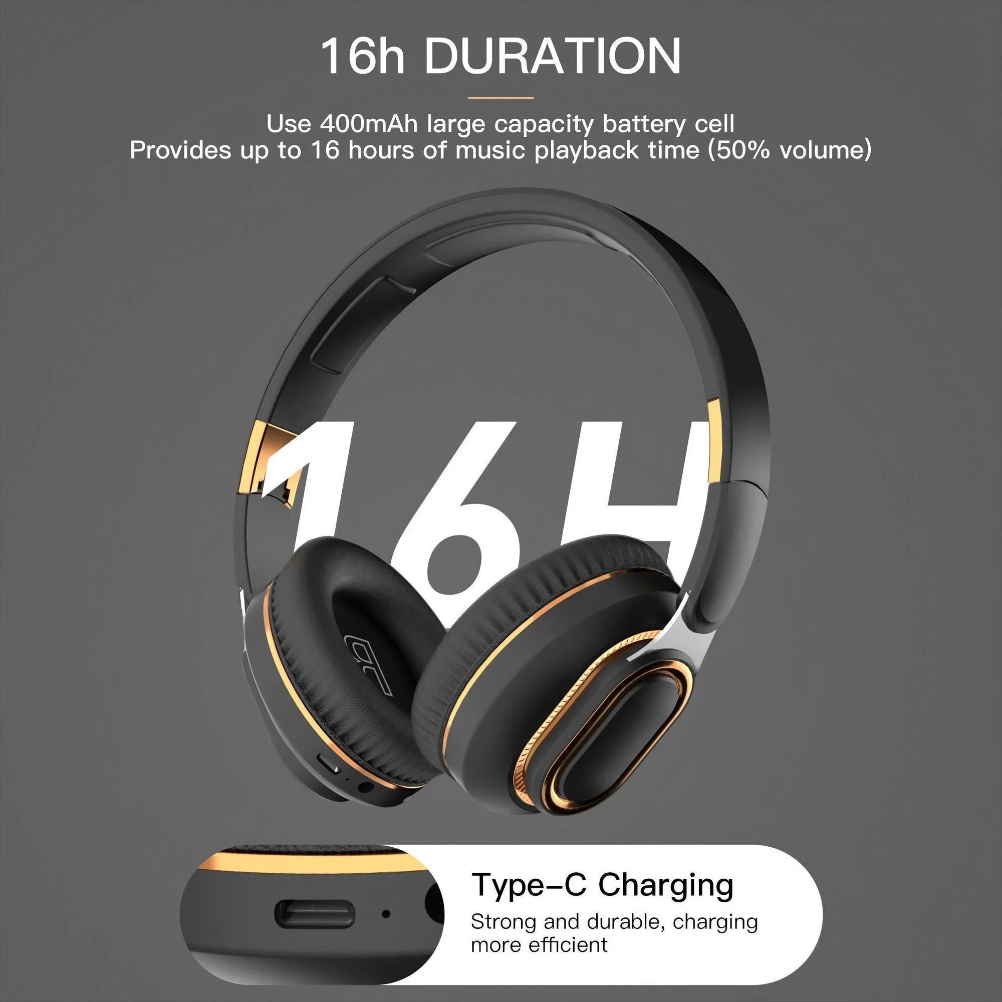 Wireless Headphones, HiFi Sound with Microphone, Gaming Headset for PC, Enjoy Music, Portable Wireless Audio