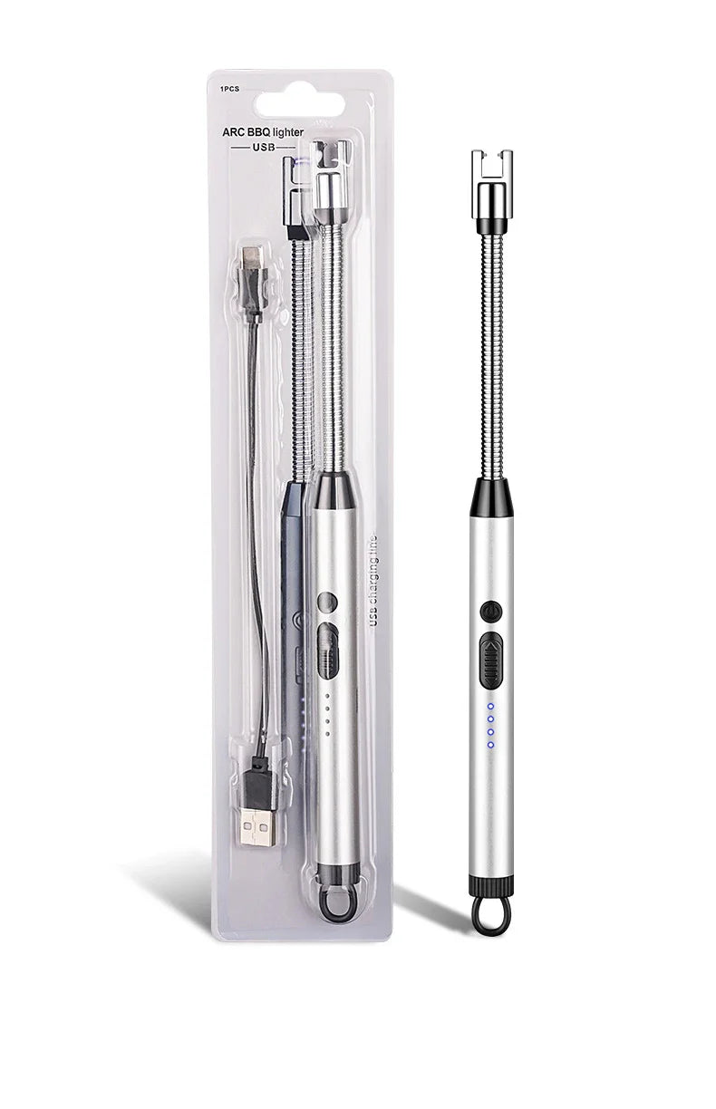Creative Electric Solitary Electronic Pulse Ignition Household Kitchen Artifact Outdoor Windproof Long Range Charging Lighter Wh