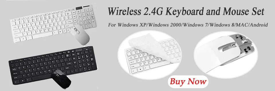 Gaming Keyboard Mouse Set Fashion 2.4G Wireless Computer Laptop PC Keypad Mice Kit for Home Office Study Gamer Black