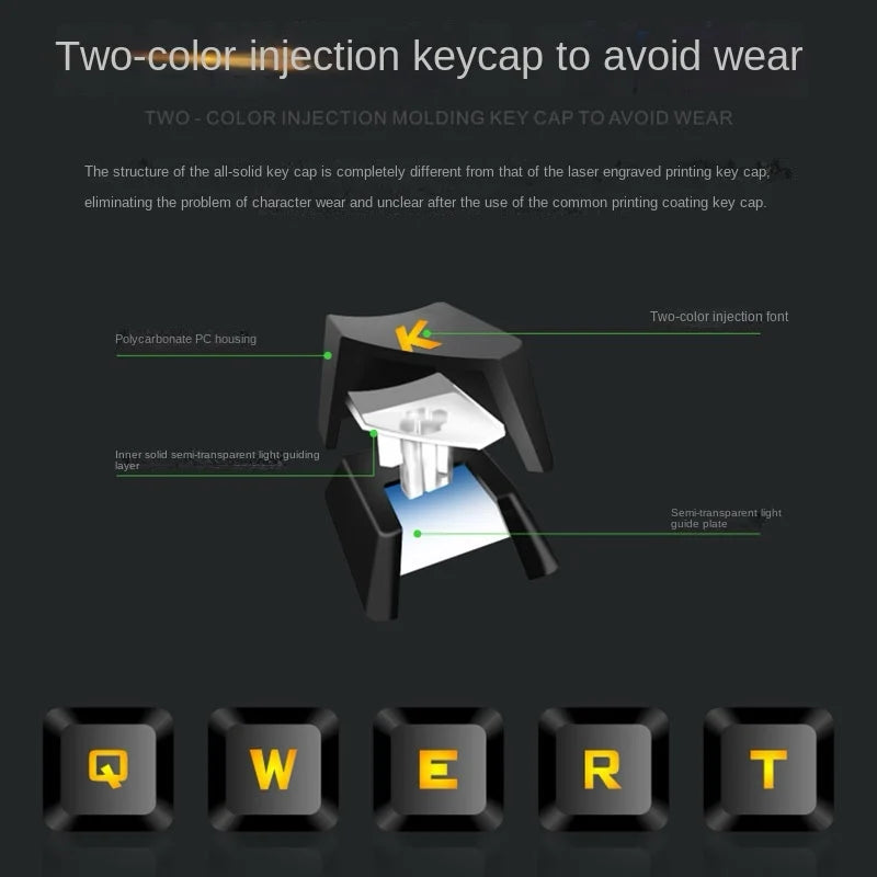 Metal Wired Keyboard Mouse Set 104 Keys USB Game Imitation Mechanical Tactile Backlit Luminous Keyboards Computer Accessories