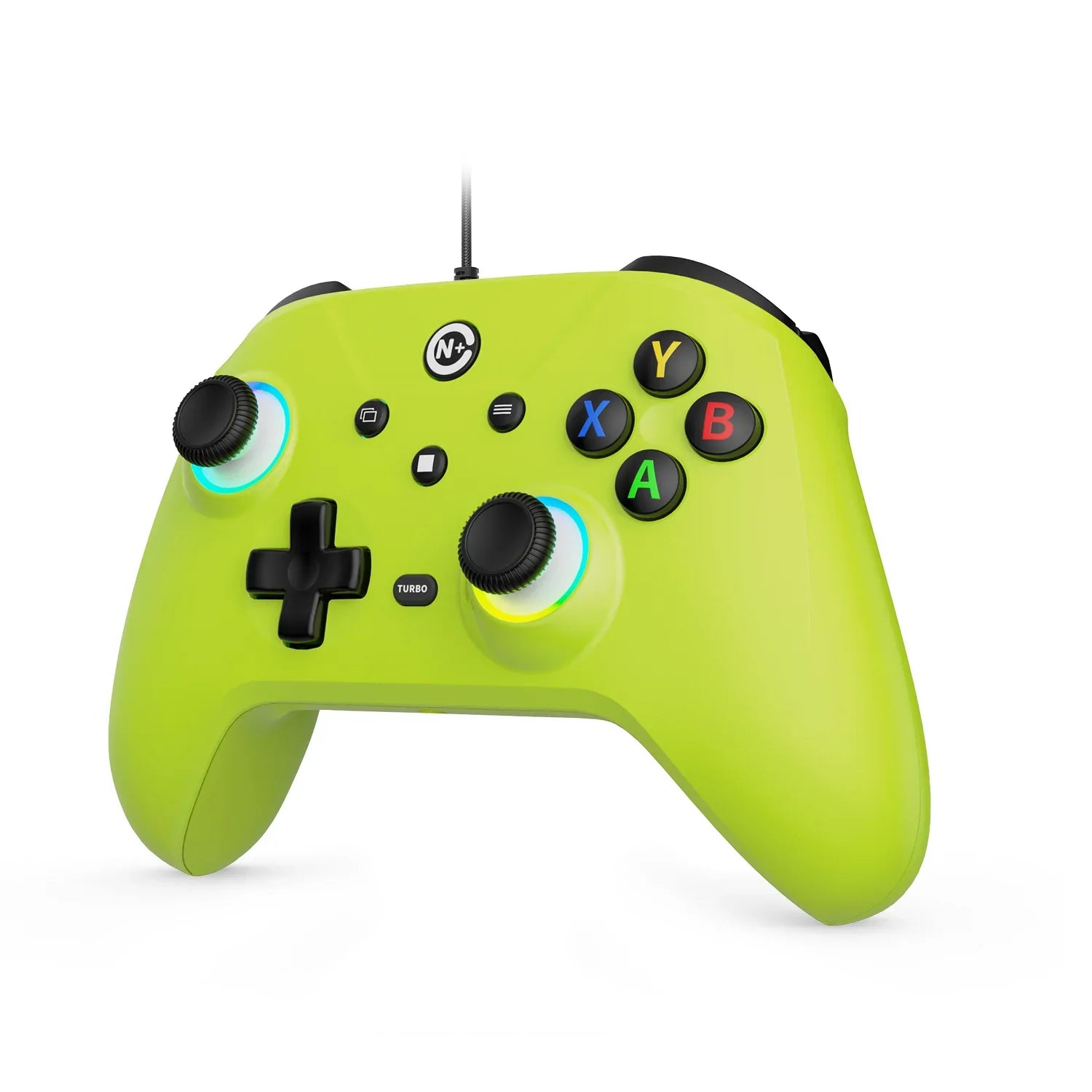 NE N5 Pro Wired Controller for PC Nintendo Switch Laptop Turbo Vibration LED Light 2.3m/7.5ft Cable 500Hz Gamepad RGB Joystick