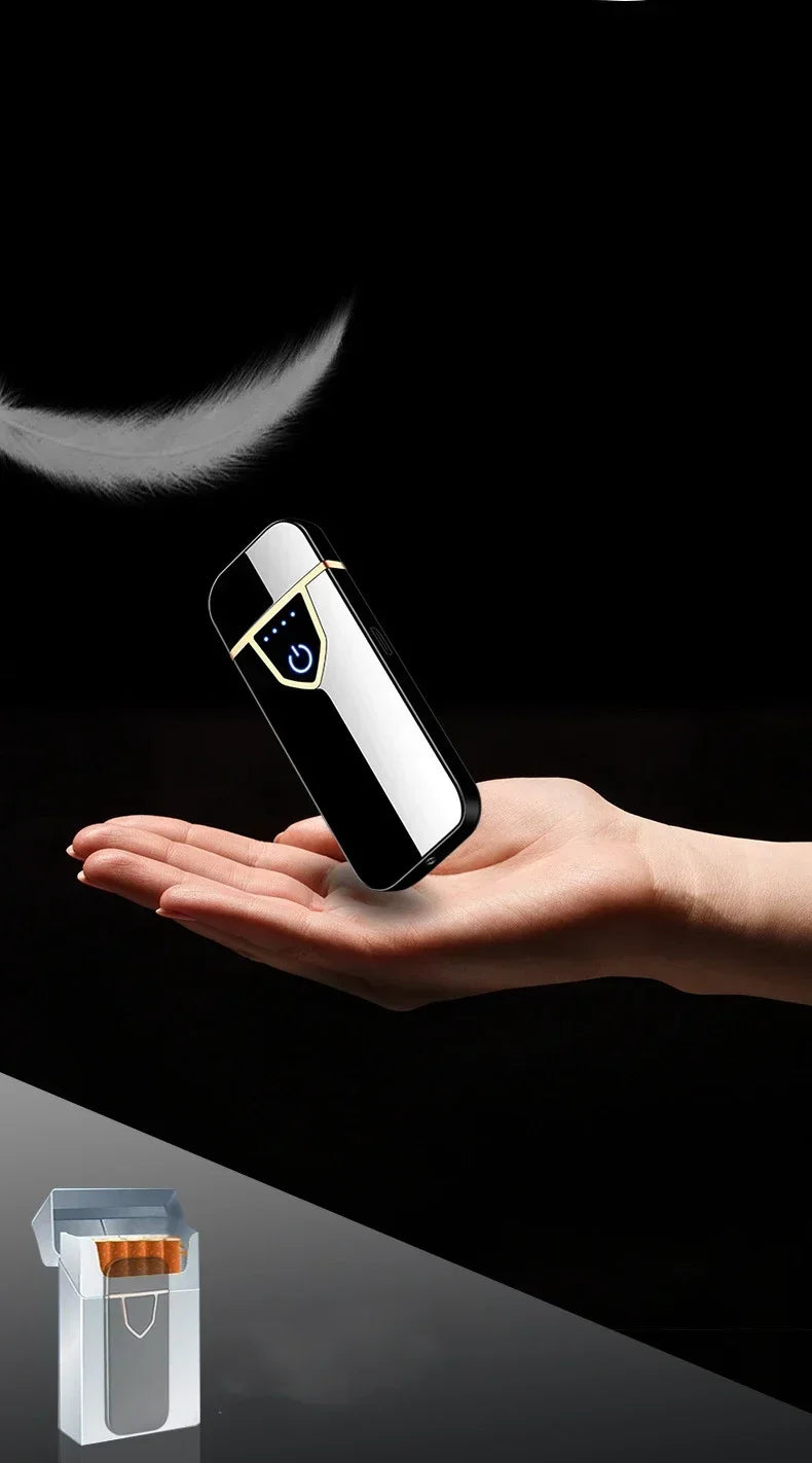 2025 Double-sided Fingerprint Touch Lighter Windproof Ignition Tool USB Electronic Charging Ultra-thin Heating Wire Outdoor