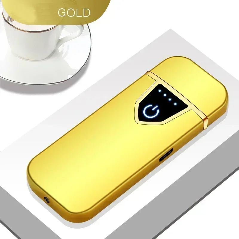 2025 Double-sided Fingerprint Touch Lighter Windproof Ignition Tool USB Electronic Charging Ultra-thin Heating Wire Outdoor