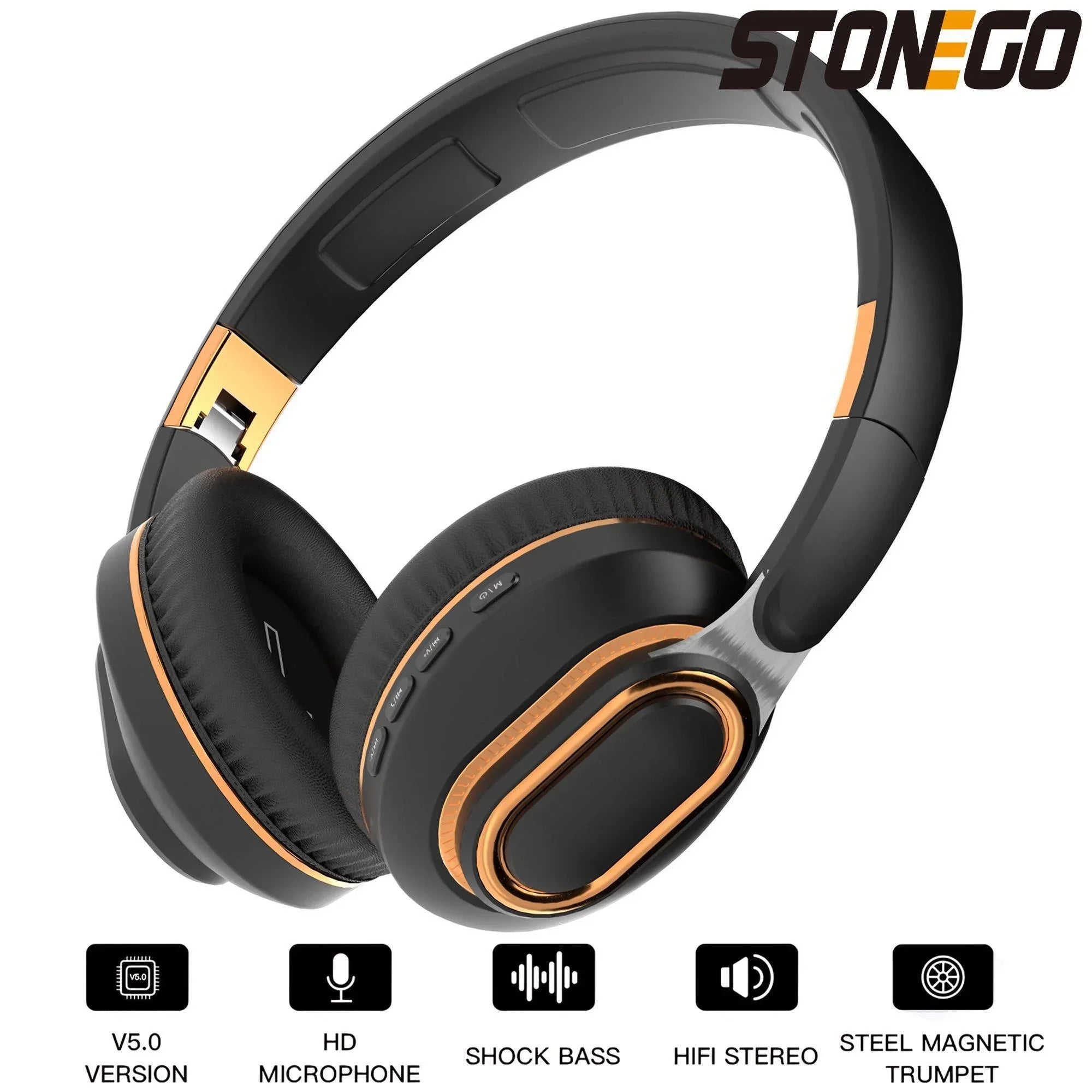 Wireless Headphones, HiFi Sound with Microphone, Gaming Headset for PC, Enjoy Music, Portable Wireless Audio