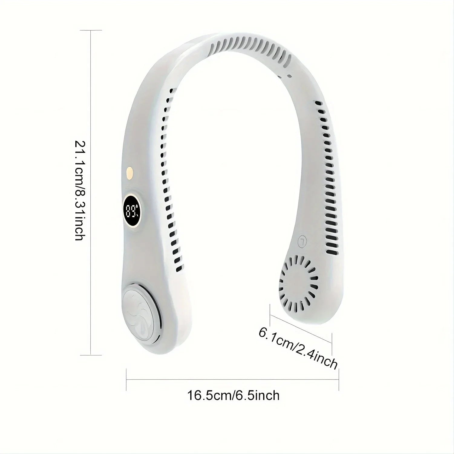 Portable Rechargeable Bladeless Neck Fan - 360° Cooling Wearable Personal Fan For Travel and Outdoor Sports with Digital Display