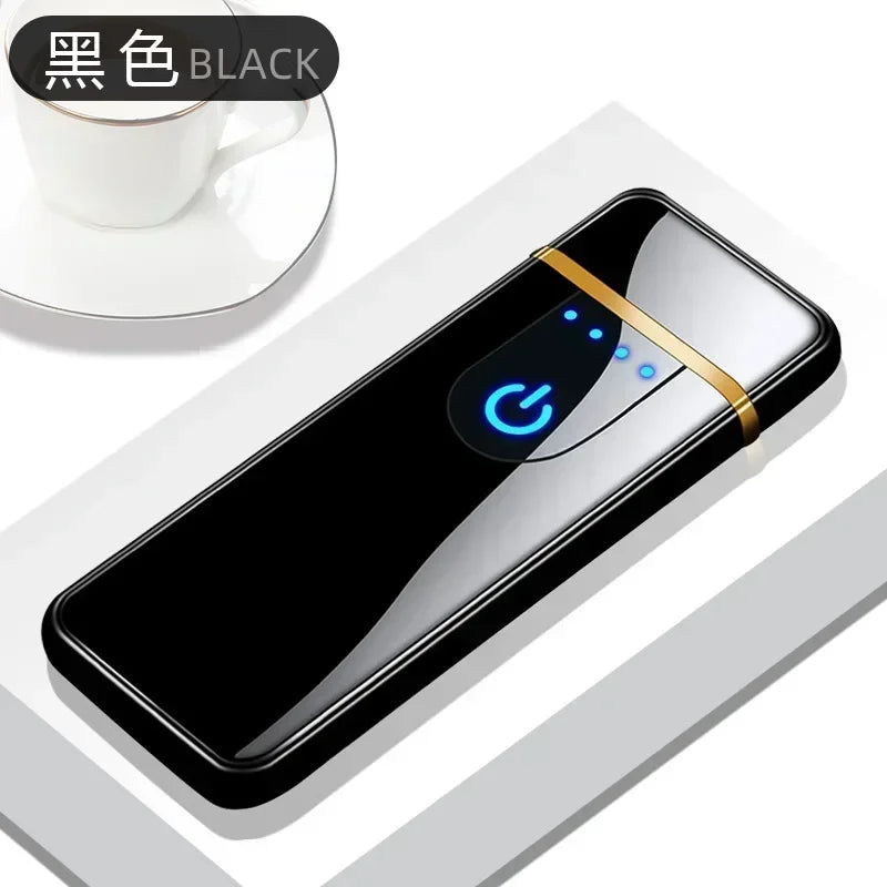 2025 Double-sided Fingerprint Touch Lighter Windproof Ignition Tool USB Electronic Charging Ultra-thin Heating Wire Outdoor