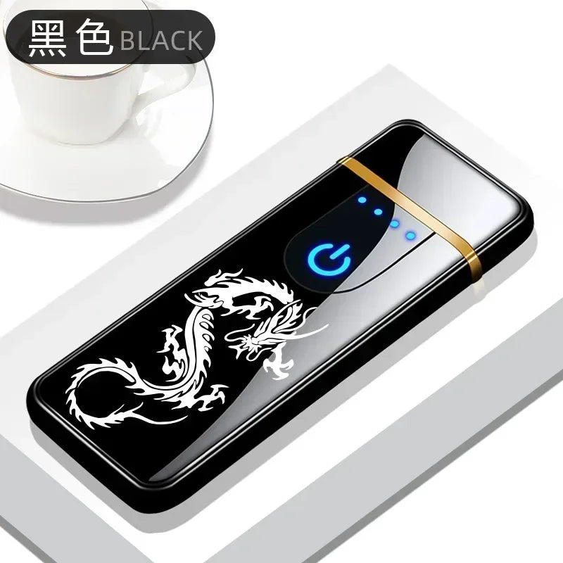 2025 Double-sided Fingerprint Touch Lighter Windproof Ignition Tool USB Electronic Charging Ultra-thin Heating Wire Outdoor