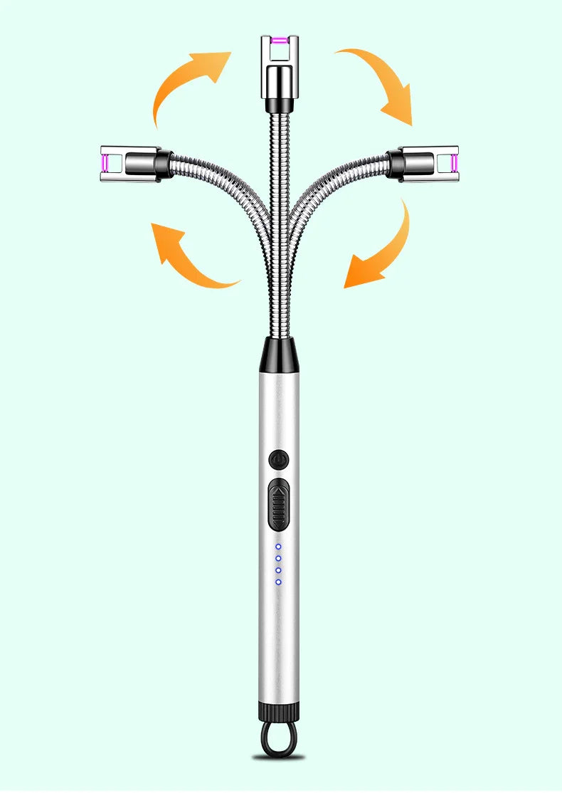 Creative Electric Solitary Electronic Pulse Ignition Household Kitchen Artifact Outdoor Windproof Long Range Charging Lighter Wh