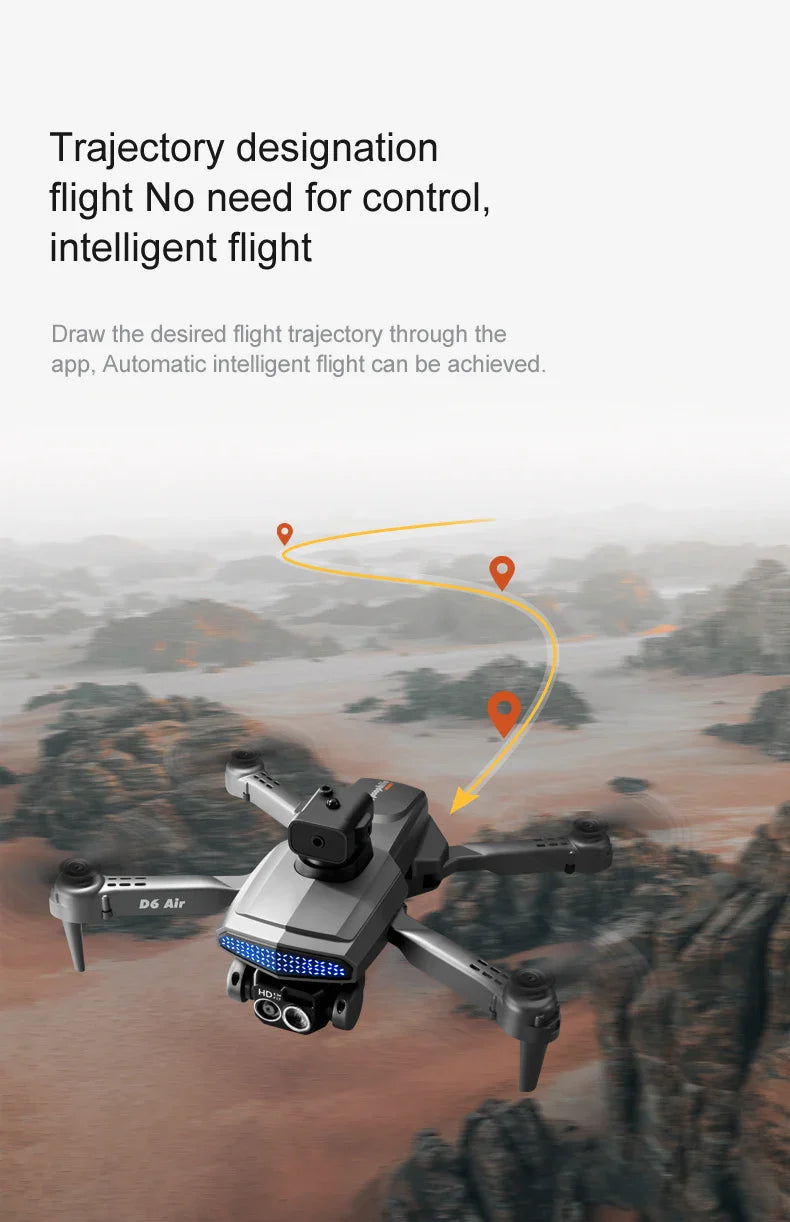 2024 New D6 Drone HD Professional High-Definition Dual Camera Five-Sided Obstacle Avoidance Light Flow ESC Quadcopter Toy