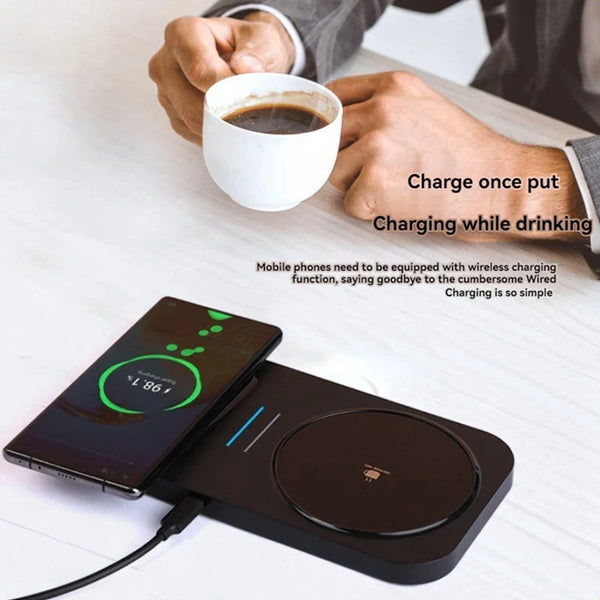 4 In 1 Coffee Mugs Warmer  Phone Wireless Charger Drink Heating Warmer   For Desk Use Keep Beverages Warmer US Plug