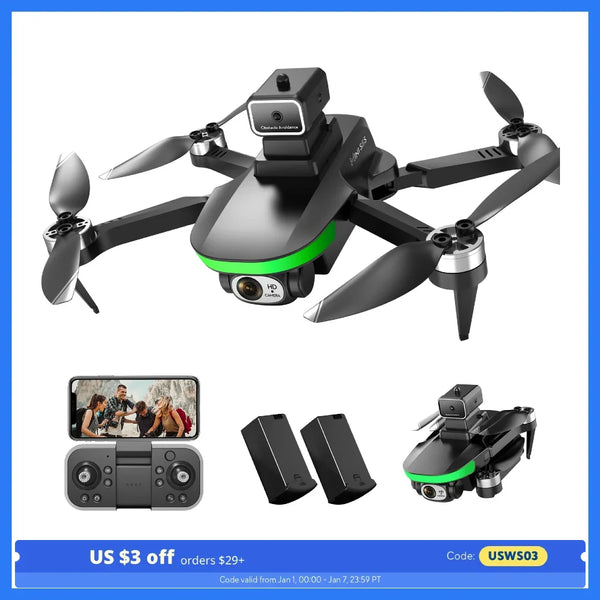 WeFone S5S 6K UHD Foldable Drone, RC Quadcopter, Brushless, Optical Flow, Waypoint Flight,C0.
