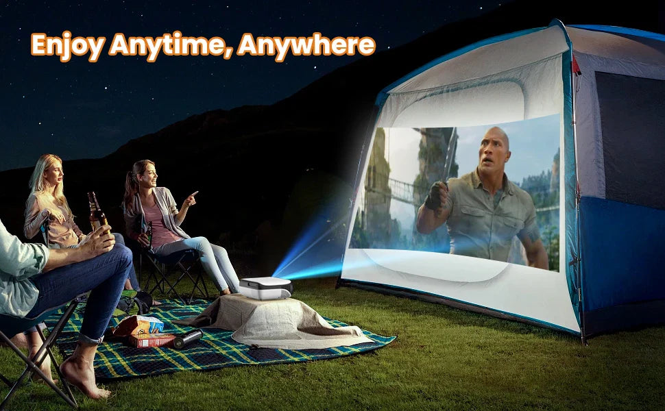 HAPPRUN Projector, native 1080P Bluetooth projector, portable outdoor, full HD mini projector, home bedroom speaker