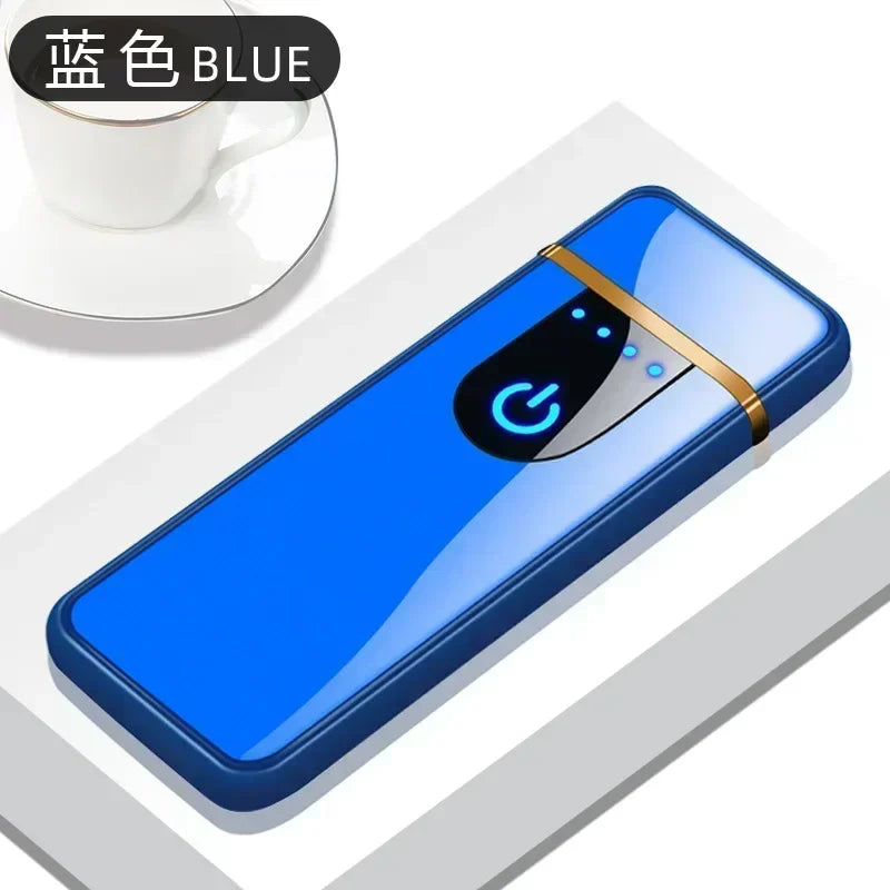 2025 Double-sided Fingerprint Touch Lighter Windproof Ignition Tool USB Electronic Charging Ultra-thin Heating Wire Outdoor