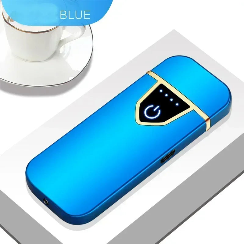 2025 Double-sided Fingerprint Touch Lighter Windproof Ignition Tool USB Electronic Charging Ultra-thin Heating Wire Outdoor