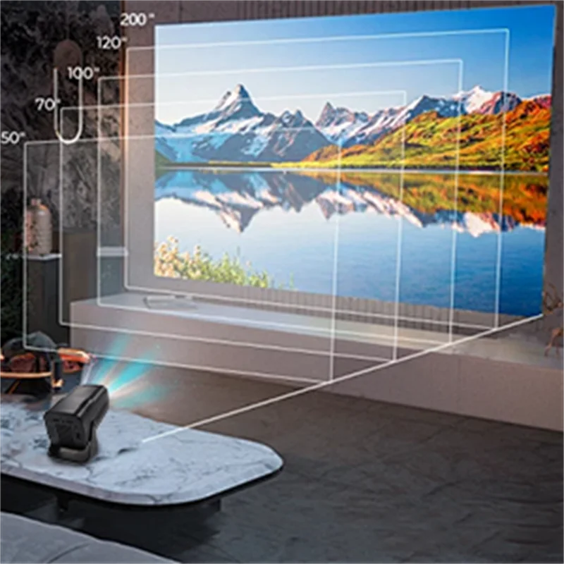 Mini Portable Projector 4K 1080P Full HD 5G WiFi 6 BT5.0 Automatic Horizontal Correction 180° Rotatable Outdoor Smart Projector