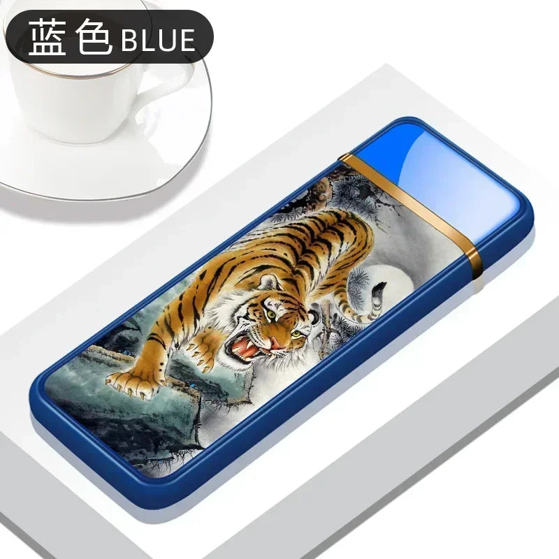 2025 Double-sided Fingerprint Touch Lighter Windproof Ignition Tool USB Electronic Charging Ultra-thin Heating Wire Outdoor